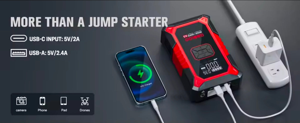 Εκκινητής Μπαταρίας 3000A & Αεροσυμπιεστής 150 PSI GOOLOO A3