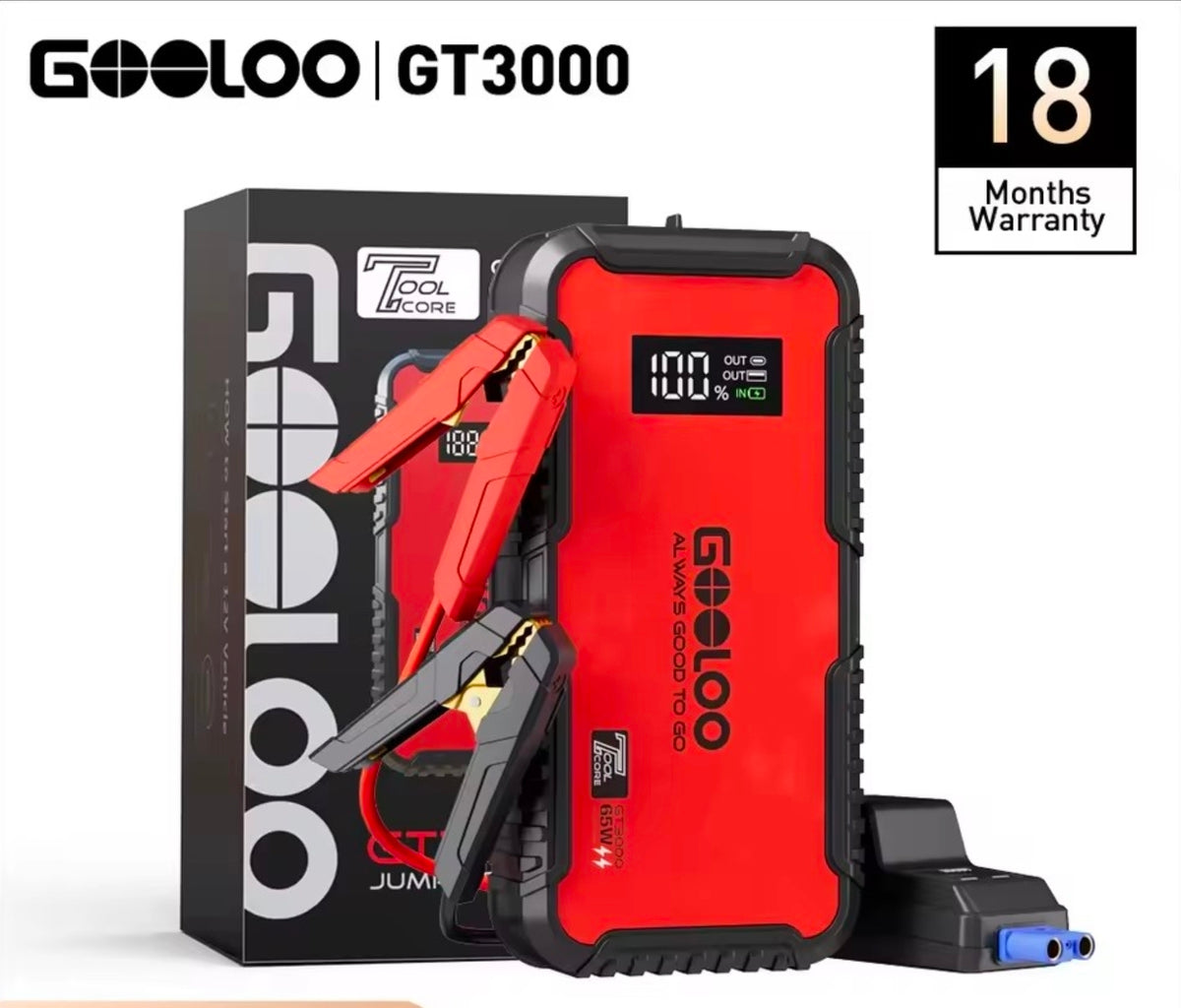 Εκκινητής Μπαταρίας 12V 3000A & Power Bank 65W GOOLOO GT3000 3000A