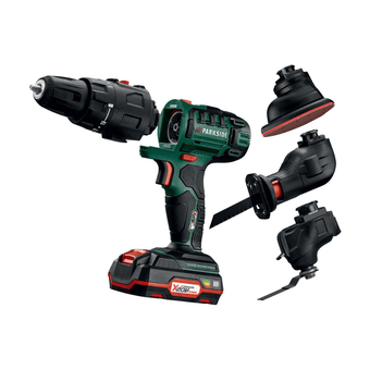 compare product Συνδυαστικό πολυεργαλείο Μπαταρίας PARKSIDE 20V PKGA 20-Li C2 με μπαταρία και φορτιστή